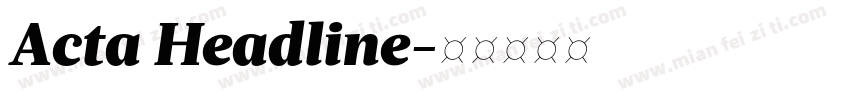 Acta Headline字体转换